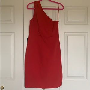 Express Red One Shoulder Dress